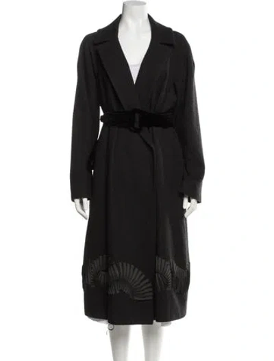 Pre-owned Etro Wool Trench Coat In Blue