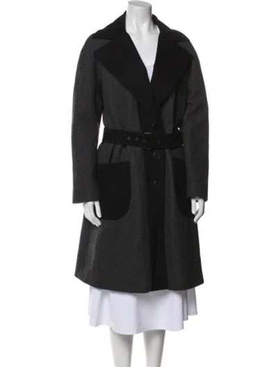 Pre-owned Etro Wool Trench Coat In Gray