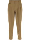 Etro Trousers Wool Pleated Front In 褐色
