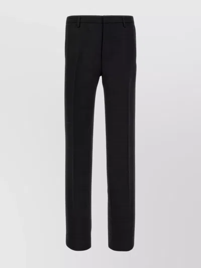 Etro Wool Trousers Belt Loops Back Pocket In Black