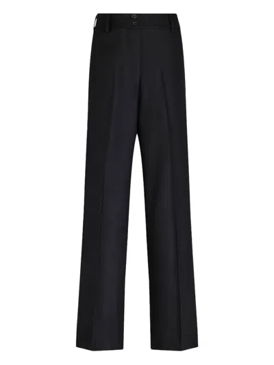 Etro Wool Trousers In Blue