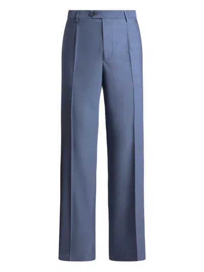 Etro Wool Trousers In Blue