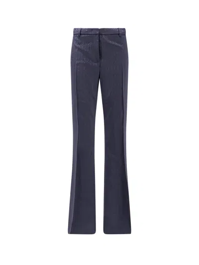 Etro Wool Trousers With Iconic Motif In Blue