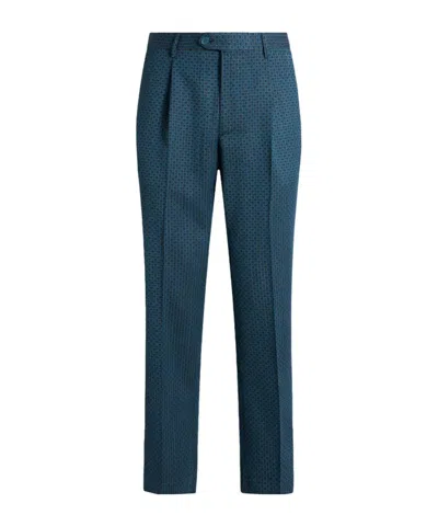 ETRO WOOL TROUSERS WITH MICRO MOTIF