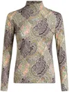 Etro Patchwork-print Wool Jersey Top In White