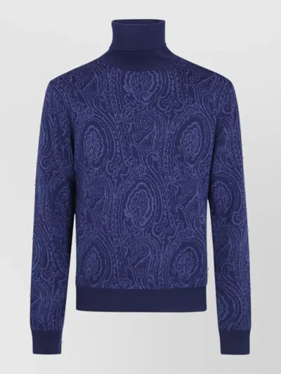 Etro Wool Turtleneck Sweater In Brown