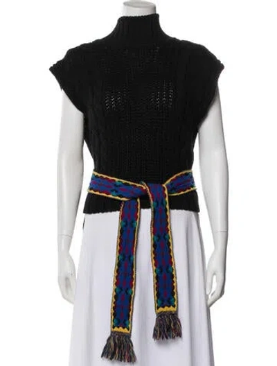 Pre-owned Etro Wool Turtleneck Sweater In Black