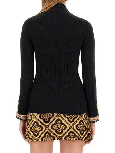 Etro Wool Turtleneck Sweater In Black