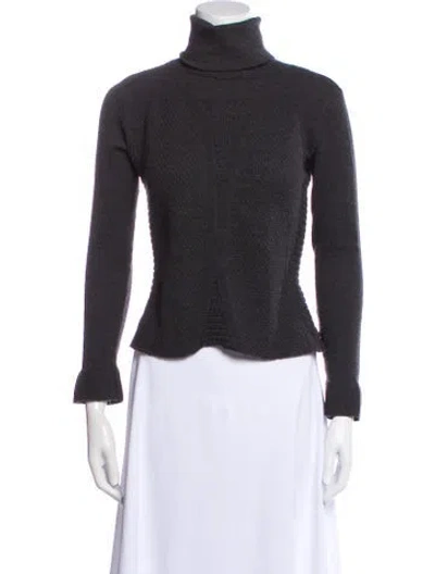 Pre-owned Etro Wool Turtleneck Sweater In Gray