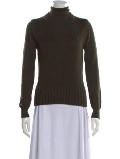 Pre-owned Etro Wool Turtleneck Sweater In Green