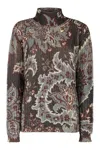 Etro Wool Turtleneck Sweater In Grey
