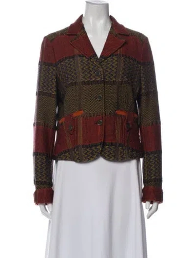 Pre-owned Etro Wool Tweed Pattern Blazer In Multi