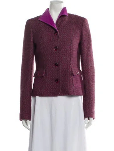 Pre-owned Etro Wool Tweed Pattern Blazer In Purple