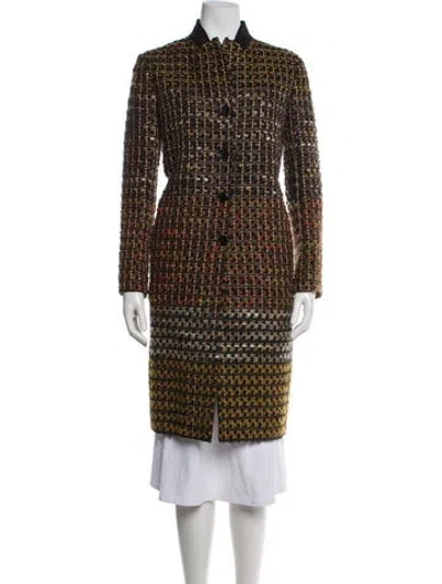 Pre-owned Etro Wool Tweed Pattern Coat In Multi