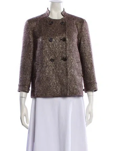 Pre-owned Etro Wool Tweed Pattern Evening Jacket In Multi