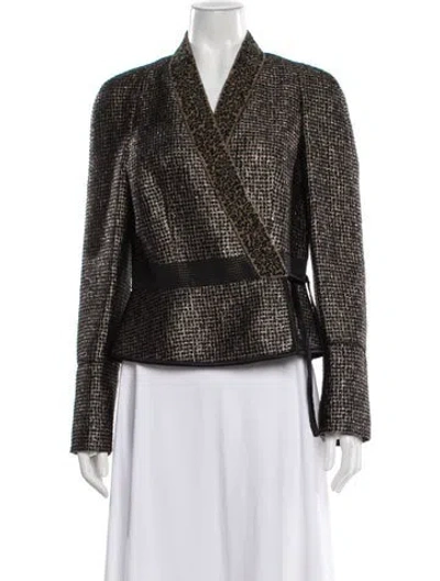 Pre-owned Etro Wool Tweed Pattern Jacket In Multi