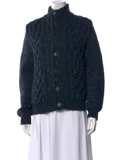 Pre-owned Etro Wool Tweed Pattern Sweater In Blue