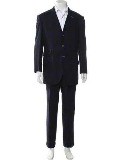 Pre-owned Etro Wool Two-piece Suit In Blue