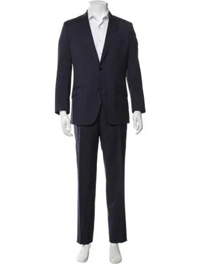 Pre-owned Etro Wool Two-piece Suit In Blue