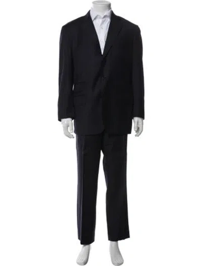 Pre-owned Etro Wool Two-piece Suit In Blue