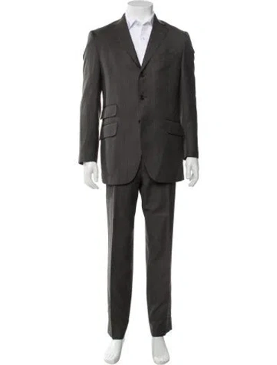 Pre-owned Etro Wool Two-piece Suit In Gray