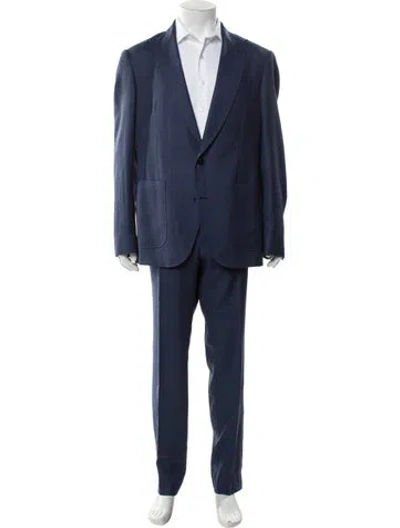 Pre-owned Etro Wool Two-piece Suit W/ Tags In Blue