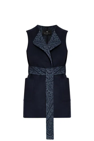 ETRO ETRO WOOL VEST WITH BELT