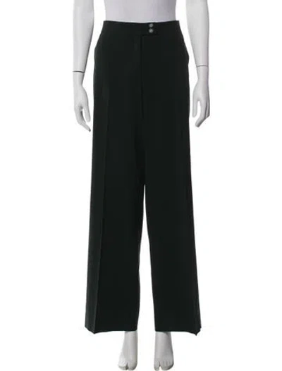 Pre-owned Etro Wool Wide Leg Pants In Black