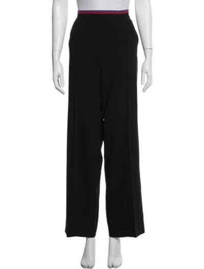 Pre-owned Etro Wool Wide Leg Pants In Black