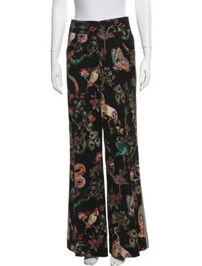 Pre-owned Etro Wool Wide Leg Pants In Black
