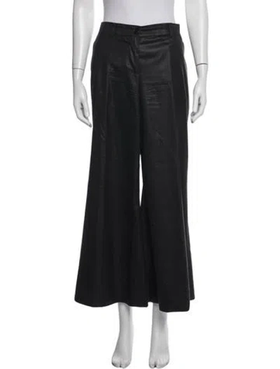 Pre-owned Etro Wool Wide Leg Pants In Blue