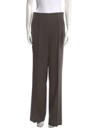 Pre-owned Etro Wool Wide Leg Pants In Brown