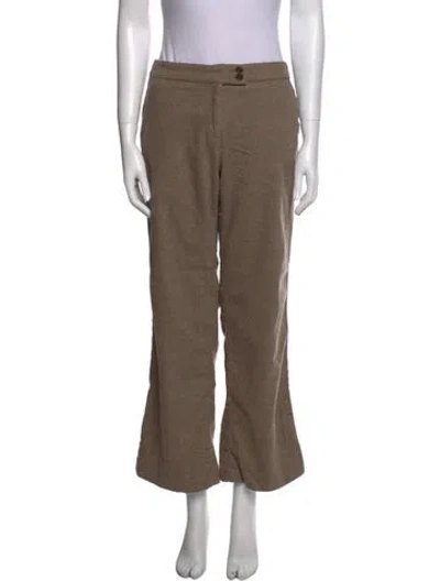 Pre-owned Etro Wool Wide Leg Pants In Brown