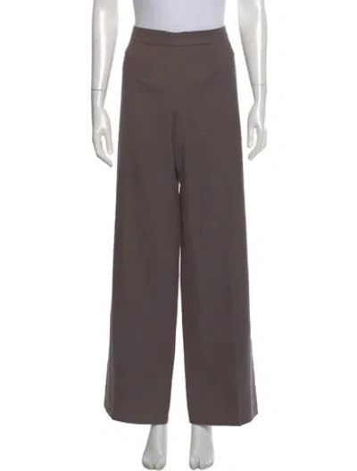 Pre-owned Etro Wool Wide Leg Pants In Brown