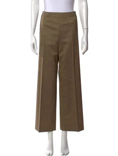 Pre-owned Etro Wool Wide Leg Pants In Brown