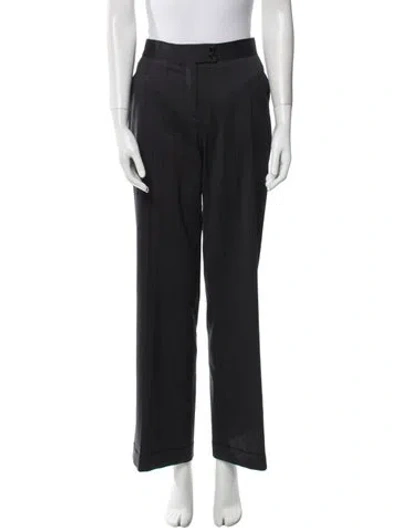 Pre-owned Etro Wool Wide Leg Pants In Gray