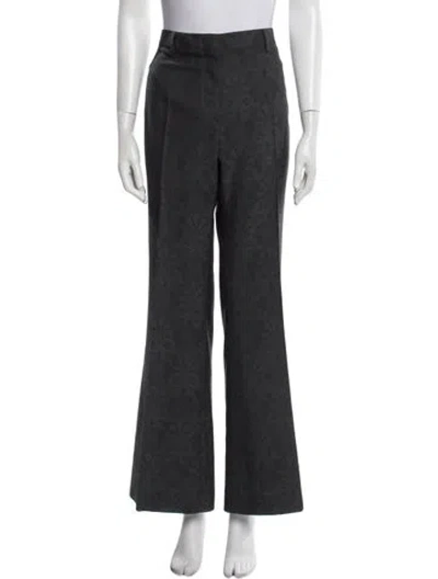 Pre-owned Etro Wool Wide Leg Pants In Gray