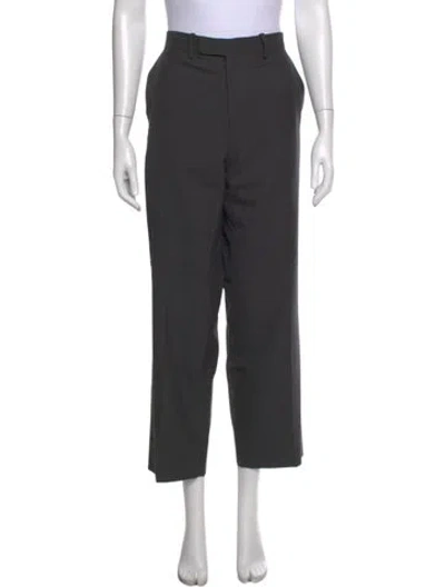 Pre-owned Etro Wool Wide Leg Pants In Gray