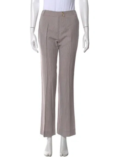 Pre-owned Etro Wool Wide Leg Pants In Gray