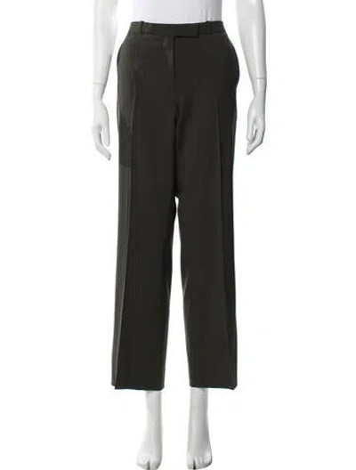 Pre-owned Etro Wool Wide Leg Pants In Green