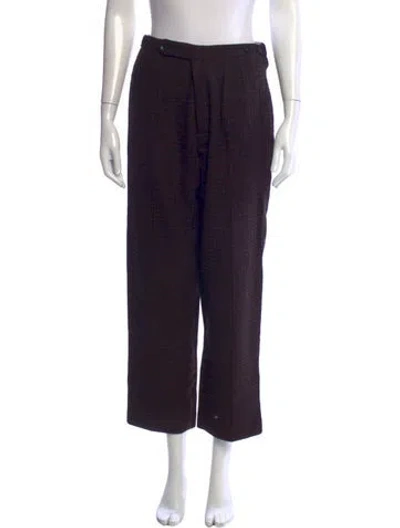 Pre-owned Etro Wool Wide Leg Pants In Grey