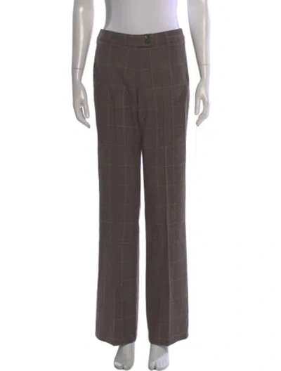 Pre-owned Etro Wool Wide Leg Pants In Neutral