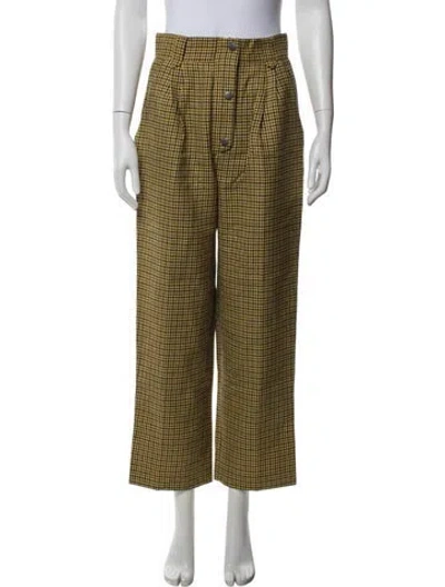 Pre-owned Etro Wool Wide Leg Pants In Neutrals
