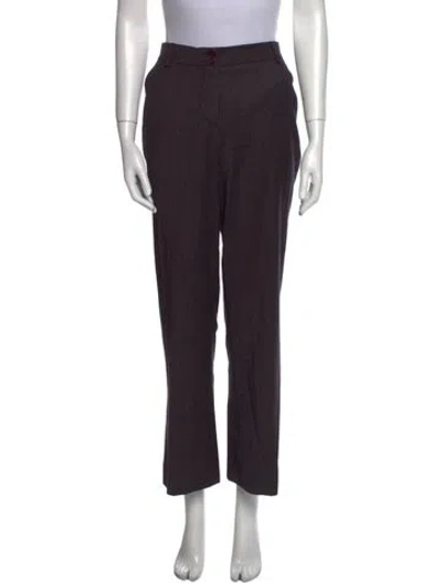 Pre-owned Etro Wool Wide Leg Pants In Purple