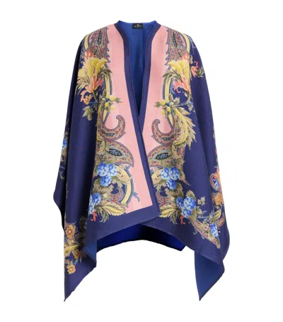 Etro Wool-blend Floral Paisley Cape