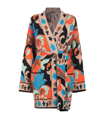 Etro Wool-blend Jacquard Cardigan In Multi