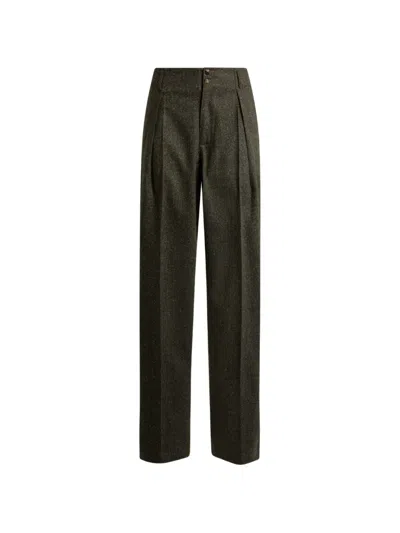 Etro Wool-blend Jacquard Trousers With Pegaso Buttons In Black