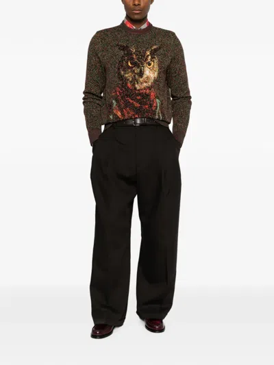 Etro Wool-blend Knit Sweater In Burgundy