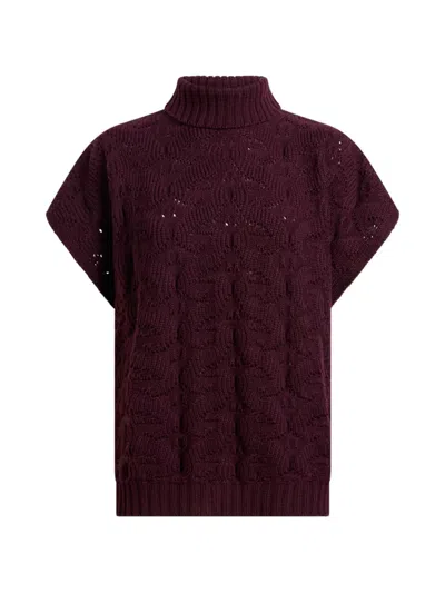 Etro Wool-blend Turtleneck Sweater With Paisley Detailing In Brown