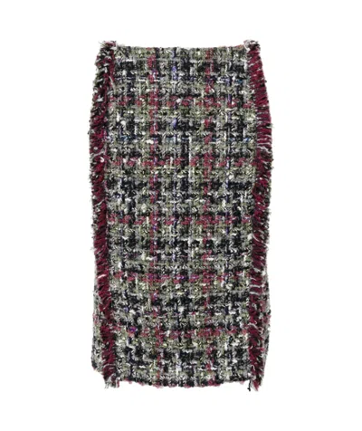 Etro Woolen Plaid Skirt In Multicolour